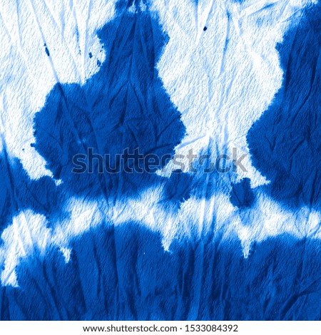 Indigo Tie Dye Shibori Pattern. Sky Blue Paint Splash On Cloth. Nautical Retro Tie Dye Texture. Navy Watercolor Painting. Blue Tie Dye Boho Texture. Sea Blue Psychedelic Pattern.
