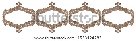Gypsum frame for pictures and mirrors on a white background