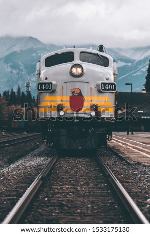 Train through the Canadian Rocky Mountains 