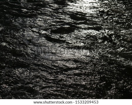 Black and White photo of a river.