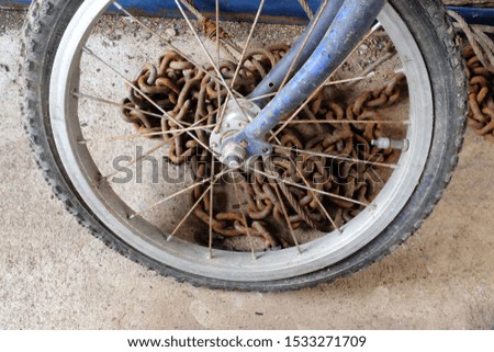 close up Japanese bicycle wheels