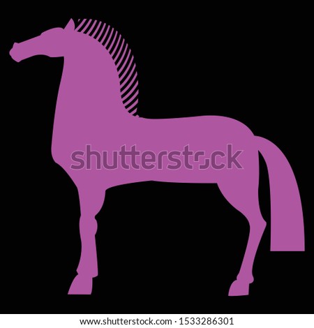 horse in different decorative form for textile printing