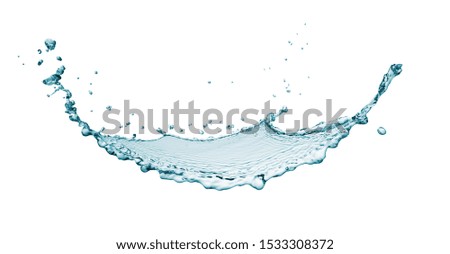 clear water, water splash isolated white background