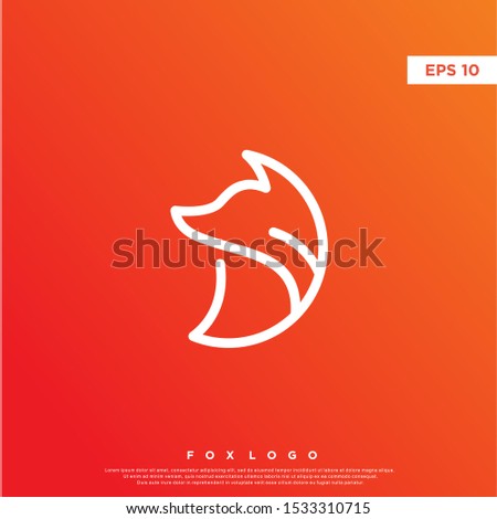 simple monoline fox icon. modern logo. template design
