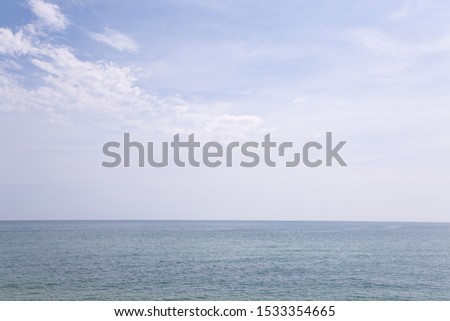 seascape and skyline in summer holiday . horizontal wide ocean scene .