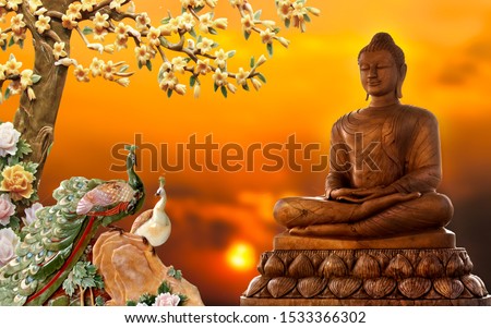 3D BUDDHA BACKGROUND WALLPAPER FOR WALLS