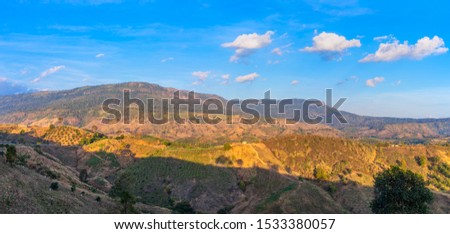 panoramic view and Beautiful countryside with clear sky,Phu Luang District, Thailand