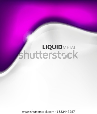 Flowing violet liquid metal background with bright color. Metallic design modern hi-tech modern futuristic illustration