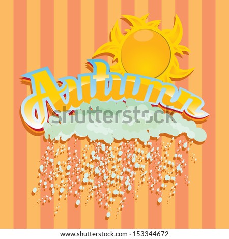 beautiful autumn illustrations . vector autumn label. autumn icon with sun and clouds.