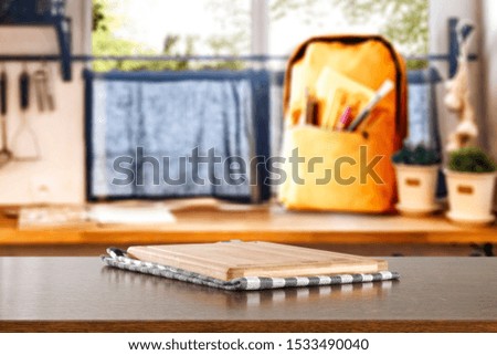 Table background of free space and window sill 