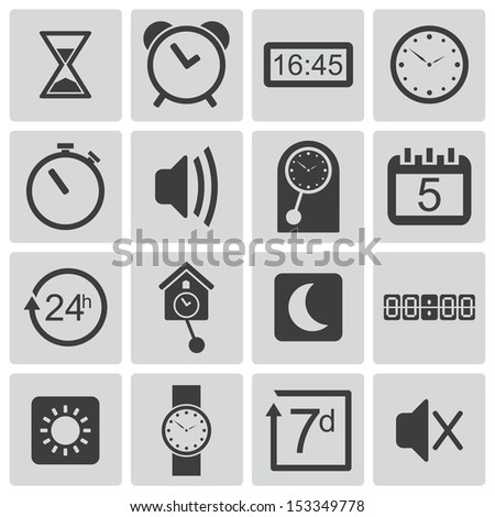 Vector black  time icons set