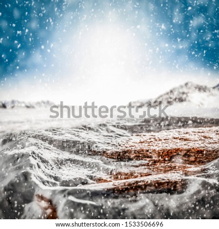 Winter background of free space for your decoration and snowflakes 