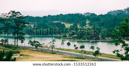 Lake Xuan Huong in Dalat, Vietnam. Dalat is located in the South Central Highlands of Vietnam.