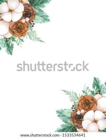 Cottons clip art for wedding invitation or greeting cards