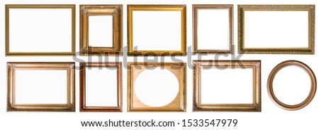 Frames paintings gold antique antiquity collection isolated museum Royalty-Free Stock Photo #1533547979