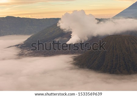 Mountain Bromo at East Java Indonesia. This active volcano is one of the popular destination in Indonesia.