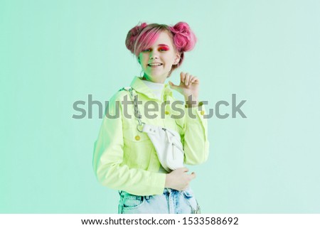 young woman isolated background with beautiful hair