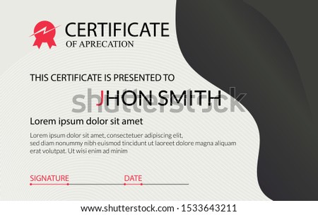 Certificate of Appreciation template with luxury and elegant texture modern