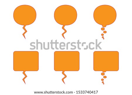orange comic text balloon  vector illustration  white background