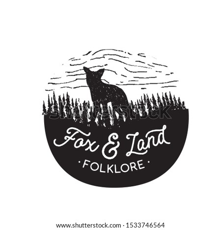vintage logo wildlife forest.vector illustration