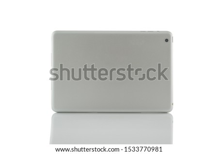 back tablet silver isolated on white