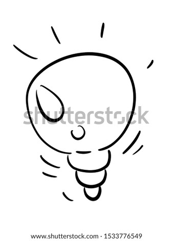 Economic, Electrical, Energy, Light Bulb. Illustration Hand Drawn Brush. Flat, Icon, Sign, Symbol, Object, Graphic Design, Element