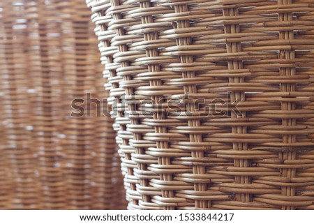 Closeup of basket with rattan, Beautiful rattan texture surface , rattan pattern. Royalty-Free Stock Photo #1533844217