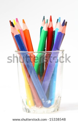 color pencil in glass