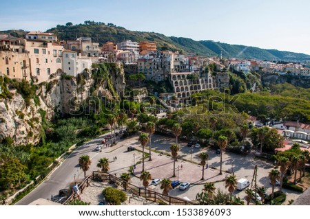 Italy Calabria Tropea town beach Royalty-Free Stock Photo #1533896093
