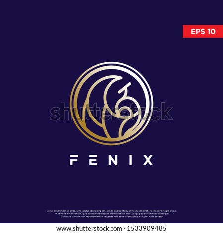luxury phoenix logo. premium icon, modern template design