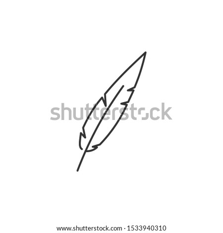 Feather Icon vector sign isolated for graphic and web design. Feather symbol template color editable on white background.