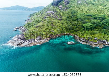 aerial shots from the seychelles