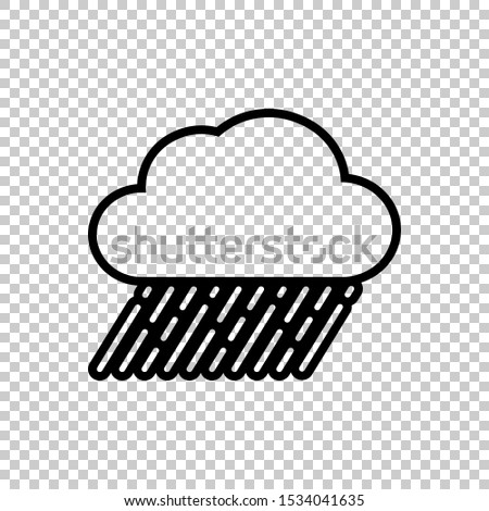 cloud line with rain drops icon symbol vector