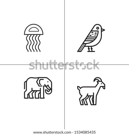 Animals wild and pets lineal icon set