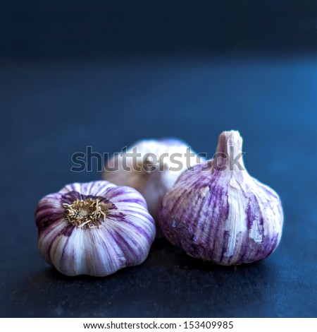 Garlic on grey background