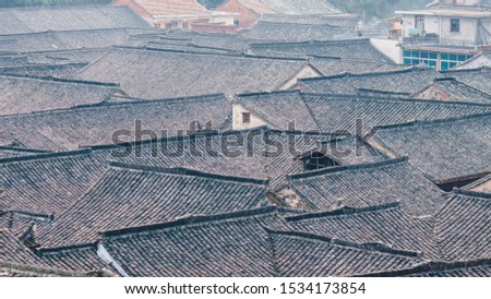 Roofs in Songxi village. Zhejiang province, China