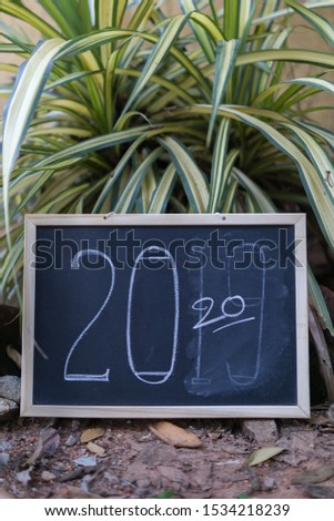 New Year 2020, with hand-written year