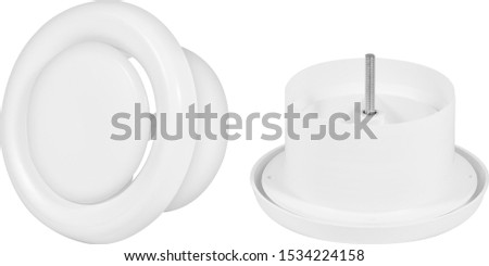 Circle vent window girill on white background