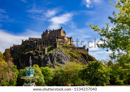 Edinburgh Castle on a sunny summer day Royalty-Free Stock Photo #1534237040