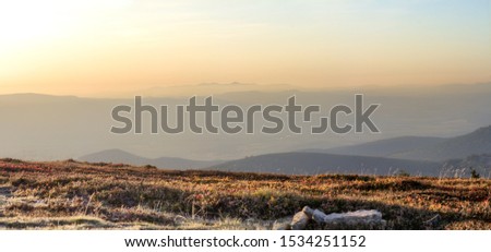 View from the top of Snieznik to Sniezka and the Giant Mountains - Poland