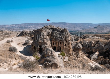 Pancarlik Church in Cappadocia, Turkey. This carved cave church known as "Pancarlik Kilisesi" in Turkish
