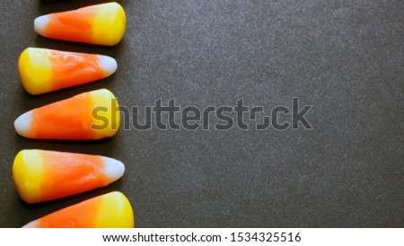 Halloween Candy Corn on Gray Blank Background