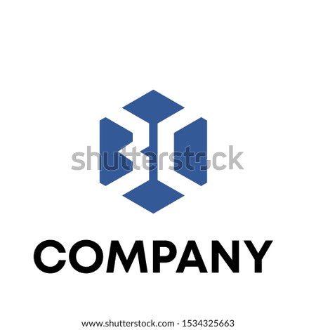 letterB with C hexagon unique sign vector design logo