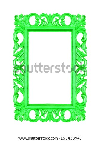 Antique Green Frame Isolated On White Background