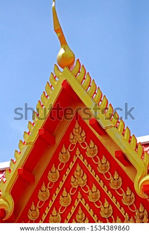 Detail of the gable in the temple
