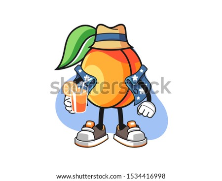 Apricots vacation mascot design vector. Cartoon character illustration for business, t shirt, sticker.