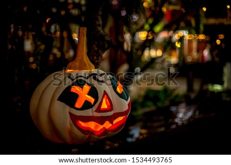 Fancy pumpkin doll with light, popular for decorating on Halloween season