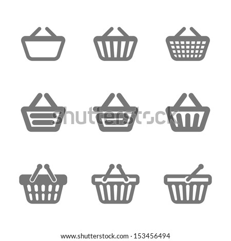 Shopping basket icons. Vector. Royalty-Free Stock Photo #153456494