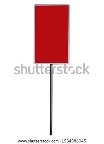 Red blank indicator stick, white background