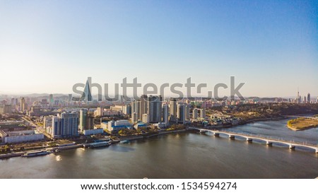 a sunny day in Pyongyang North Korea Royalty-Free Stock Photo #1534594274